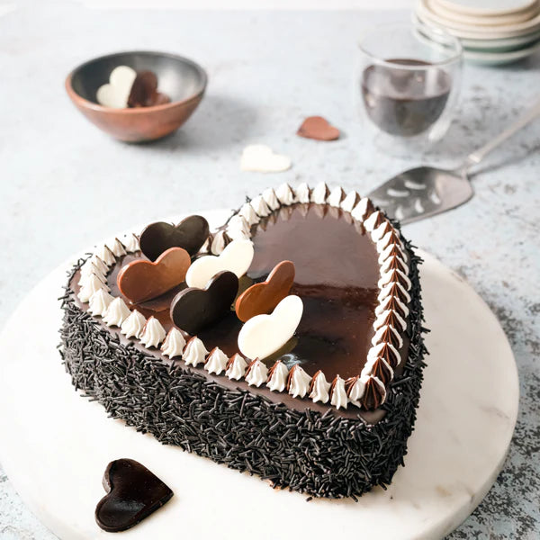 Heart shape truffle cake